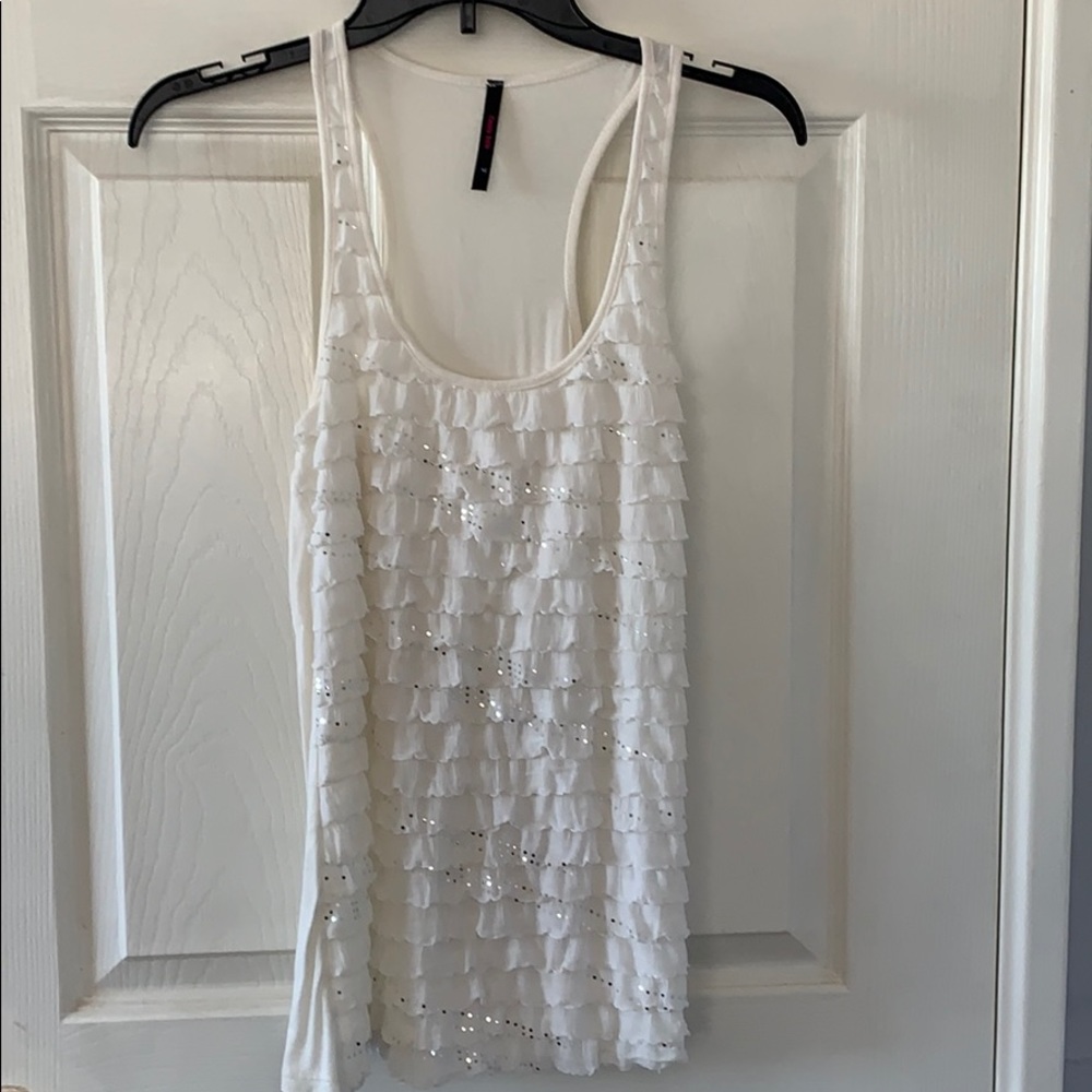 White and silver tank top